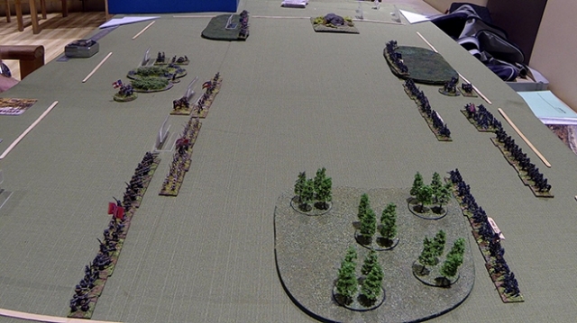 The Confederates make a move to their left in the centre expanding the frontage.